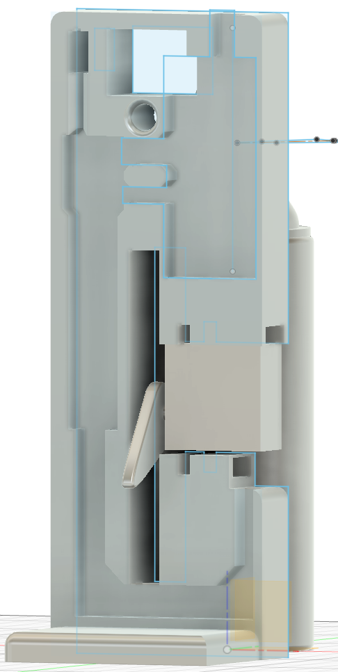 Back of device housing in CAD.