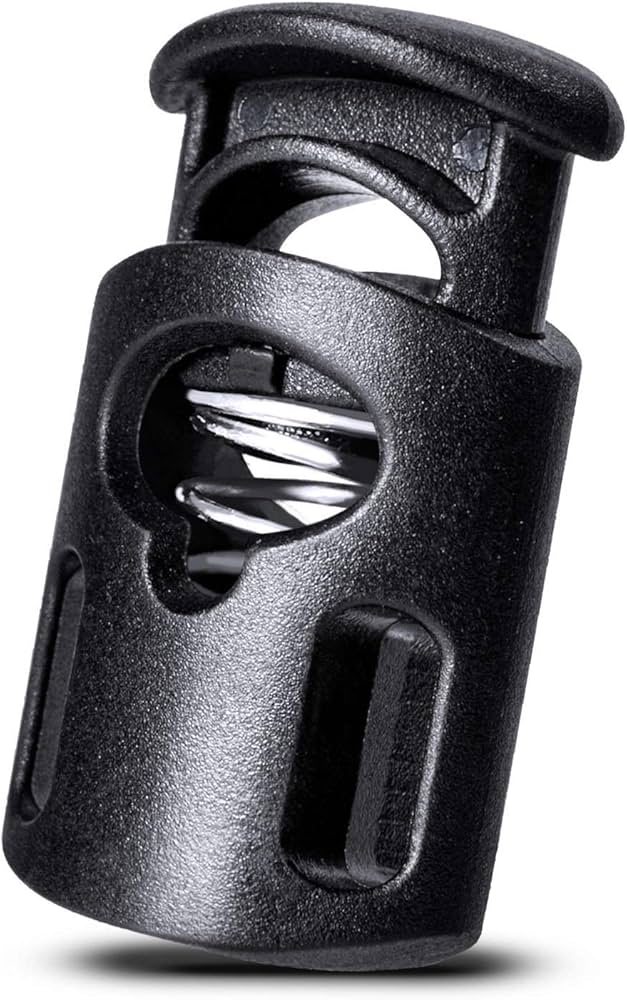 Cord fastener with spring visible.