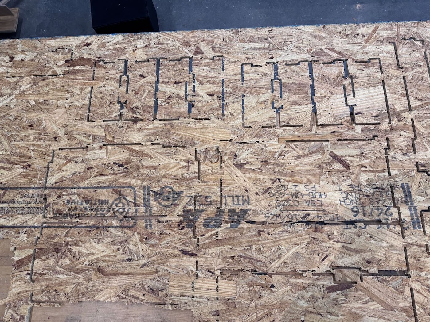 After cutting the stock with the ShopBot.