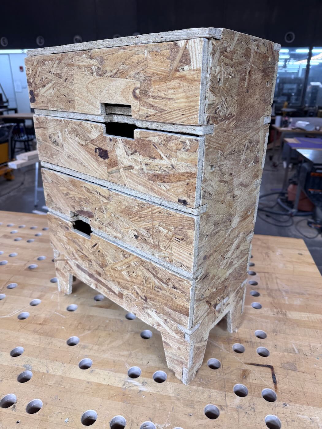 Angled view of the finished dresser.