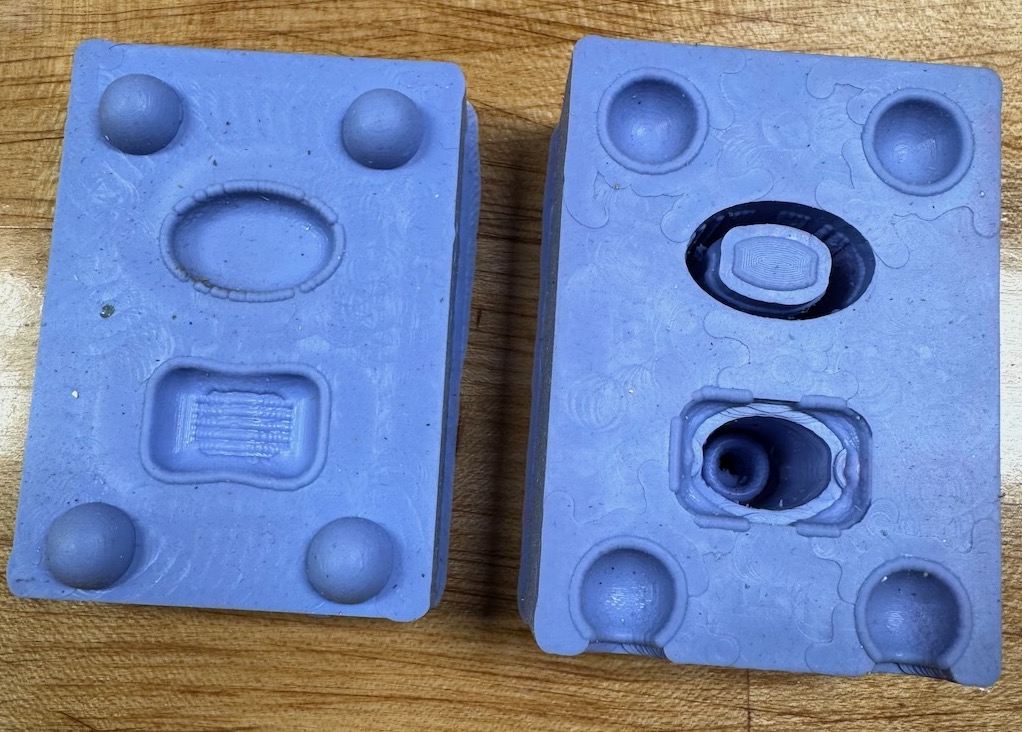 Soft silicone negative mold.