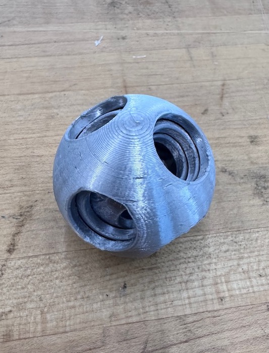 Processed puzzle ball.