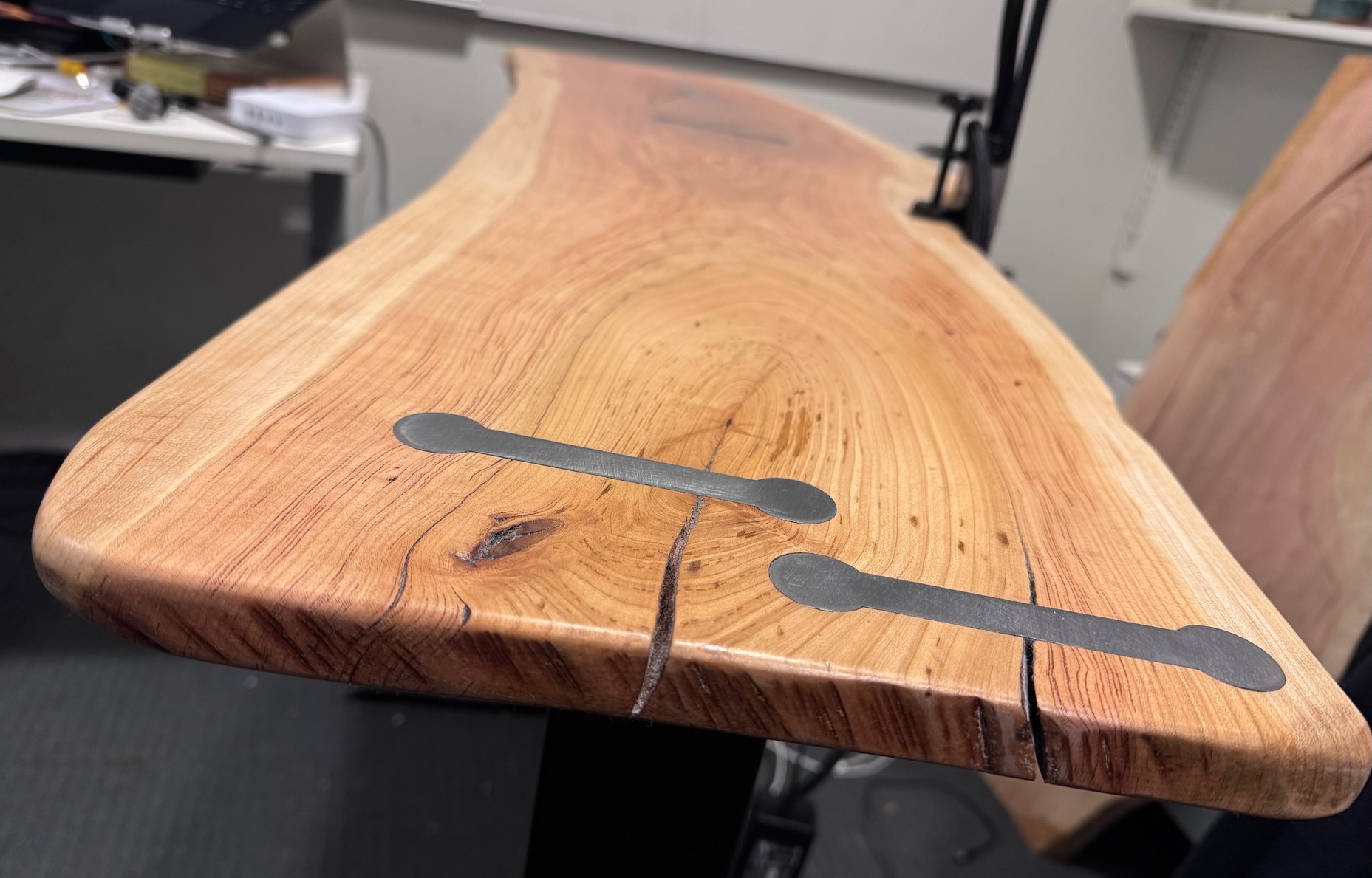 Side profile of desk