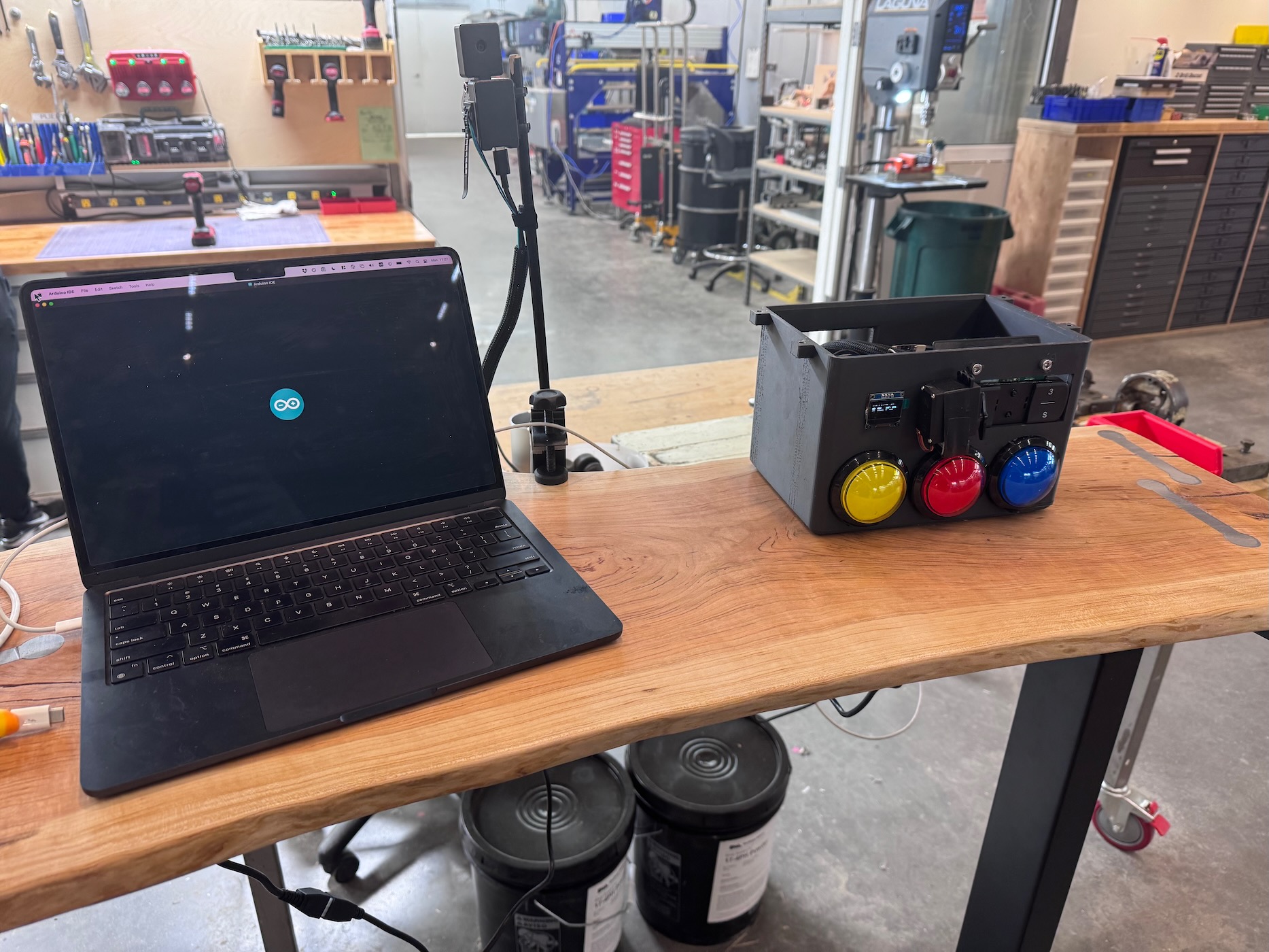 Standing desk interface.