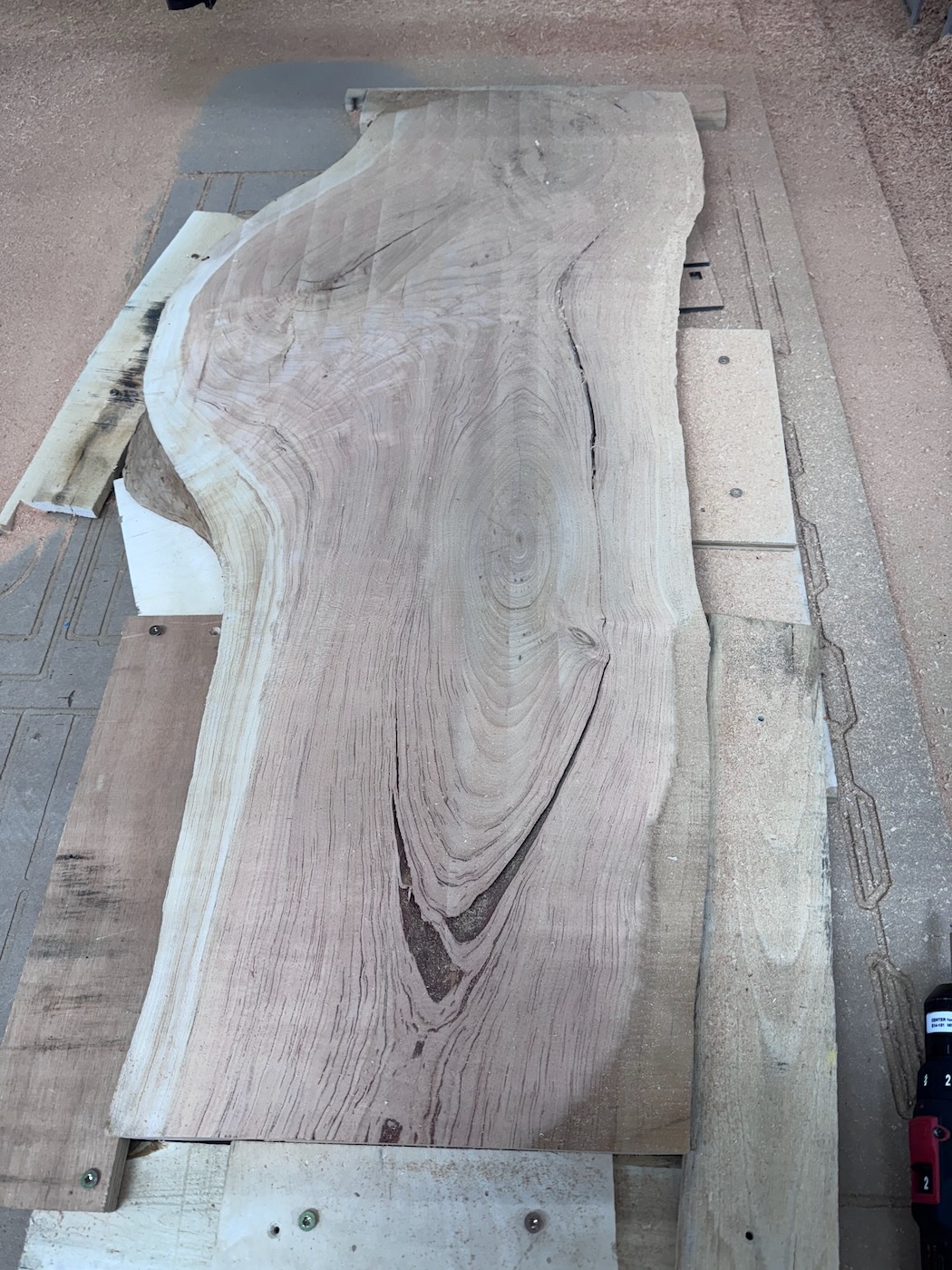 Left bit of rough surface to preserve the overall thickness.