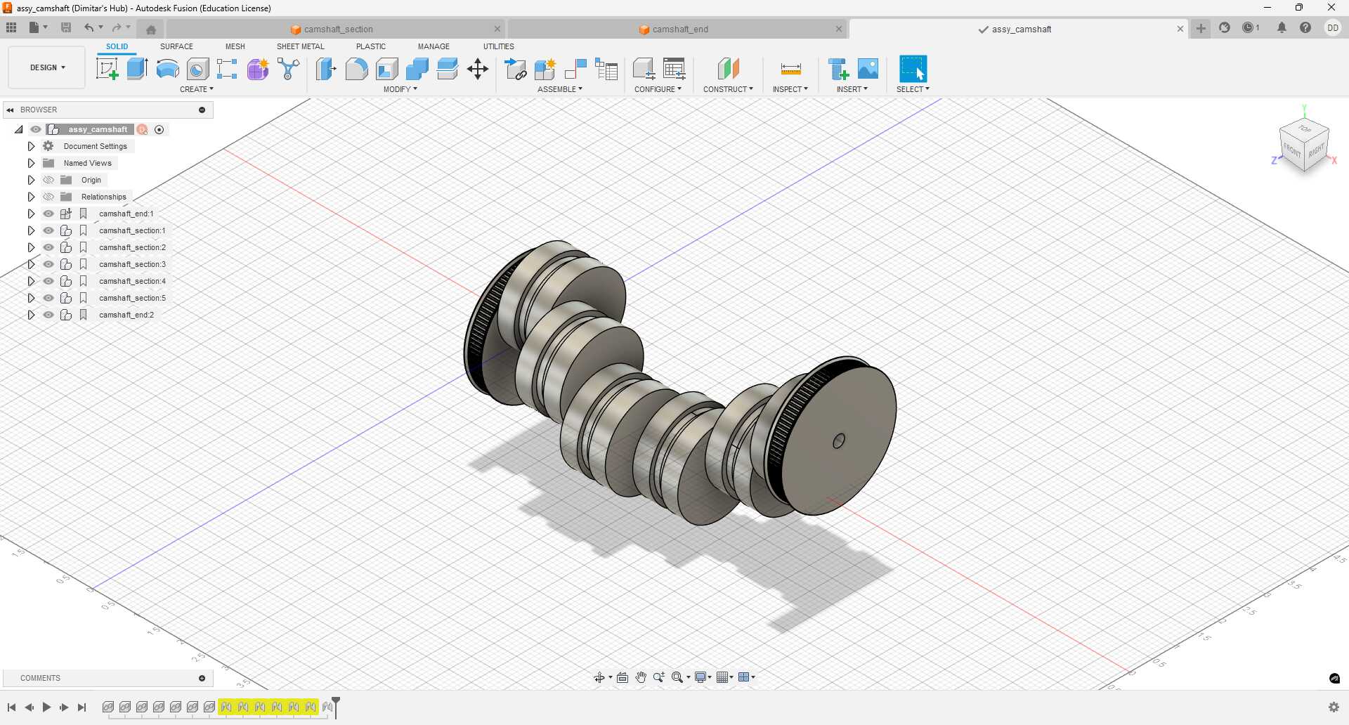 CAD of Camshaft v1 Assembly