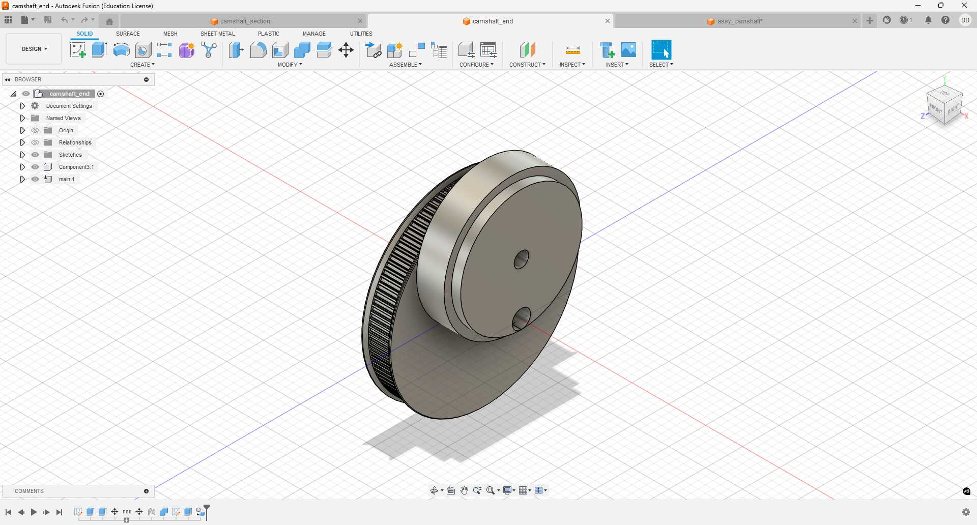 CAD of Camshaft v1 End