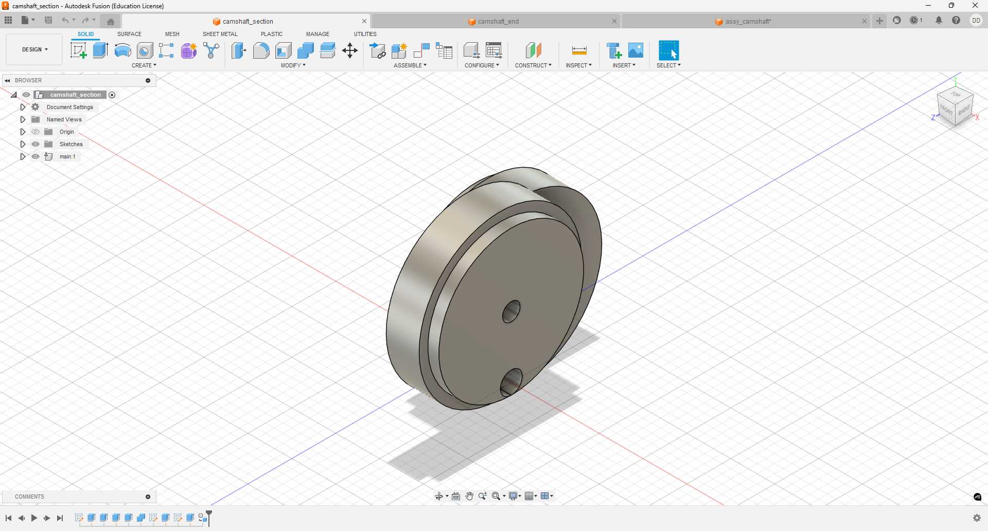 CAD of Camshaft v1 Section