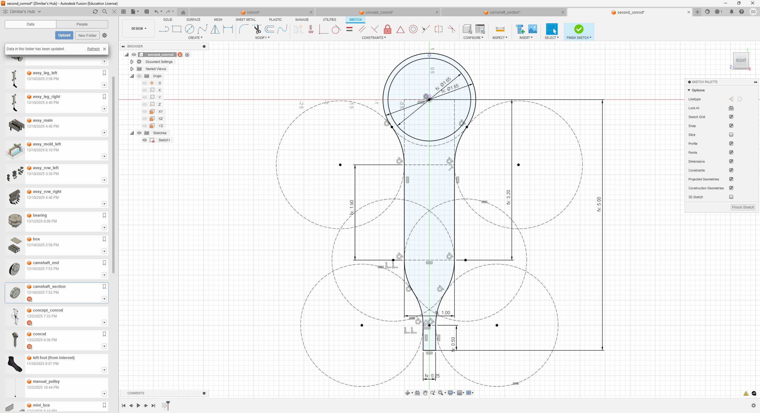 Figure 37 Sketch of Second Conrod