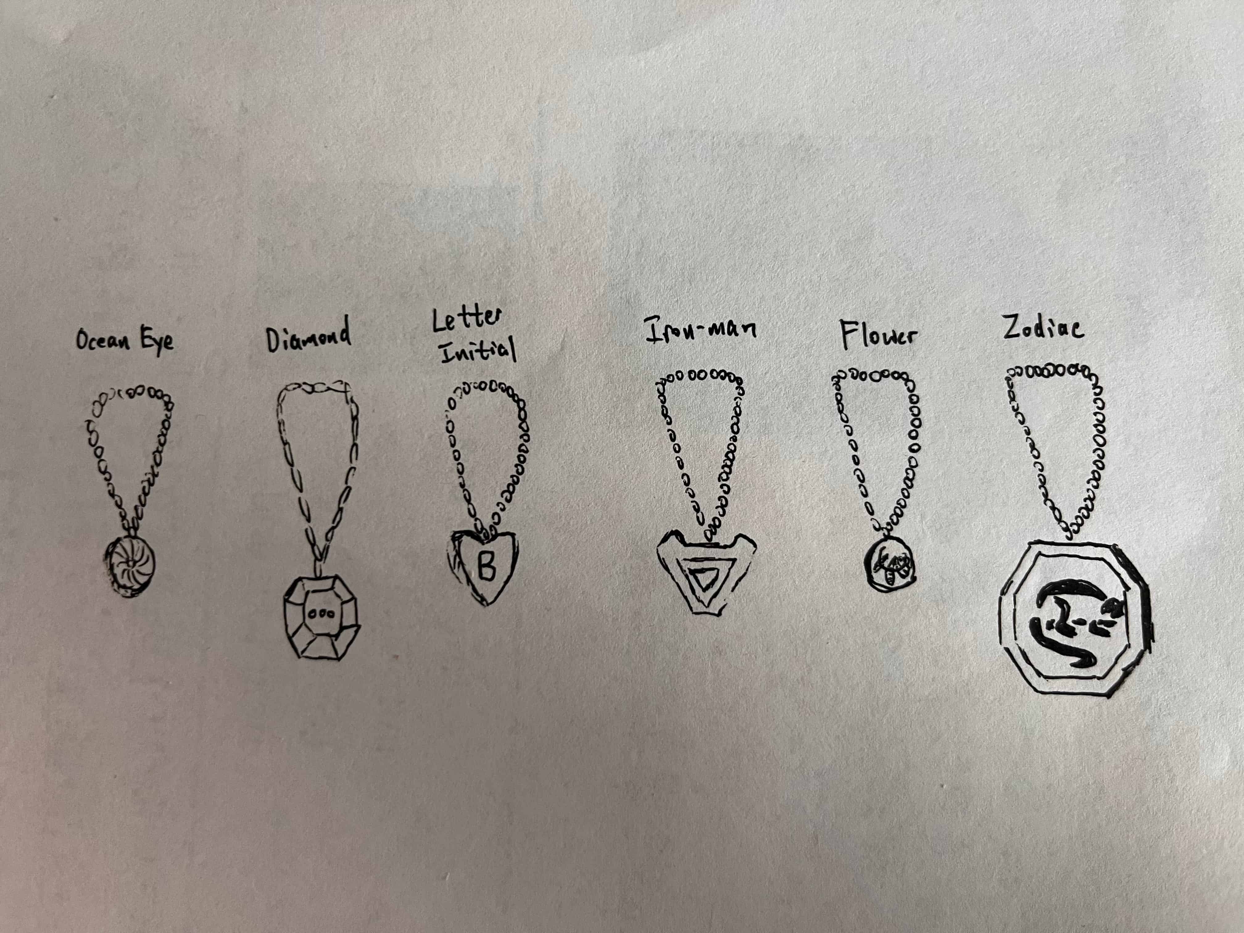 Necklace design sketches