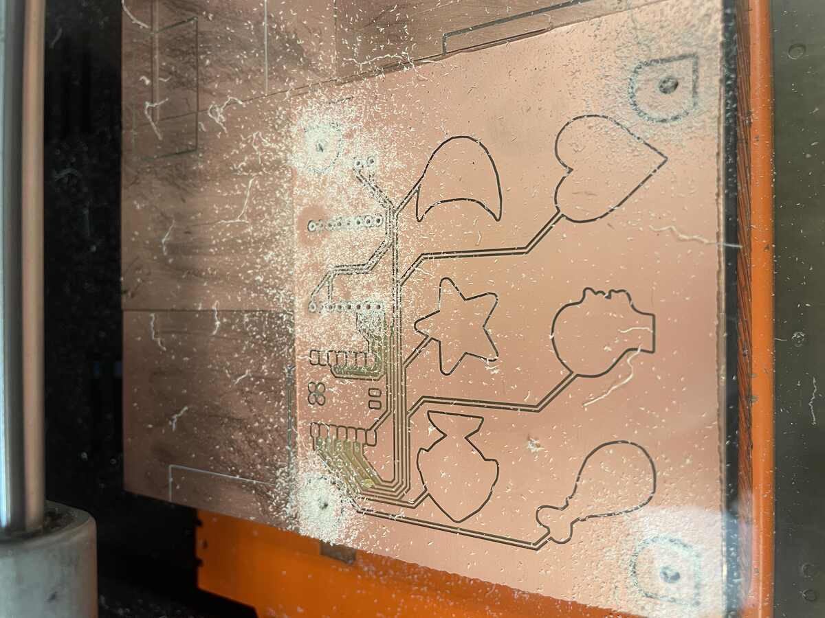 The board after milling.