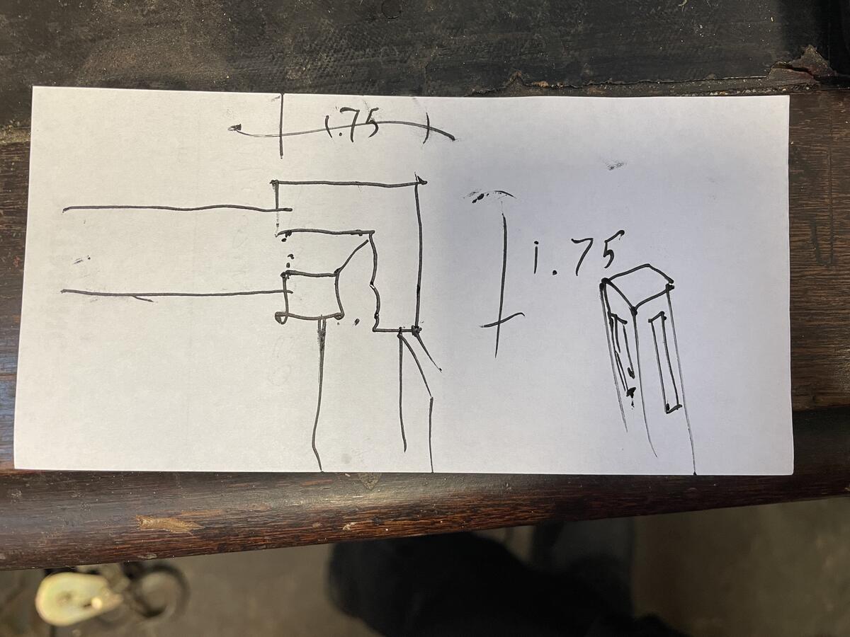 Chris' sketch for the table legs