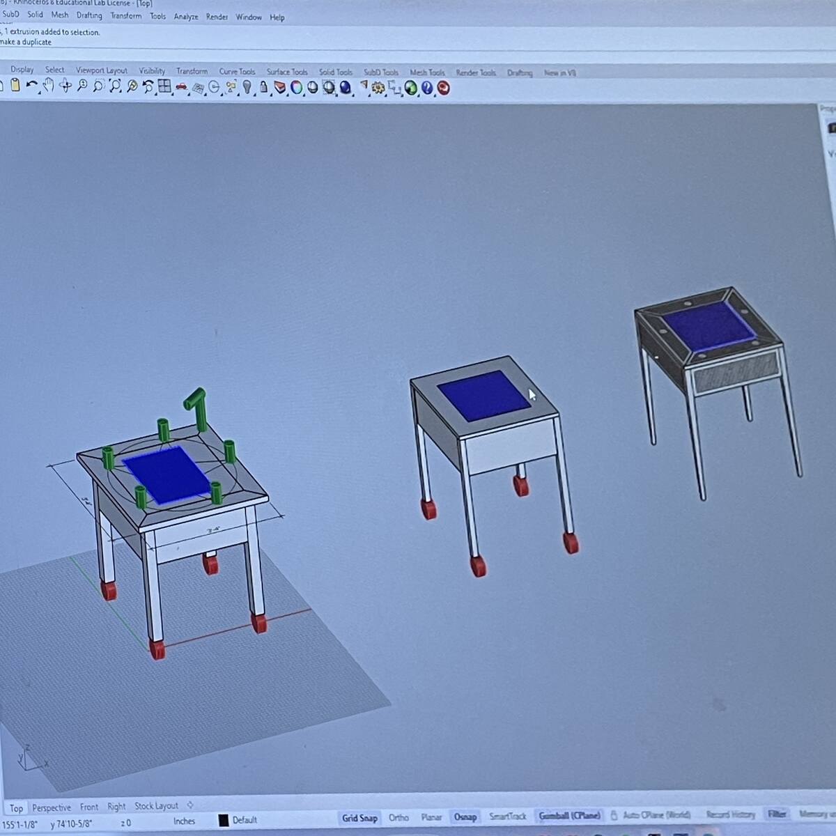 Iterations of the Ouija Board table with candles, components, etc.