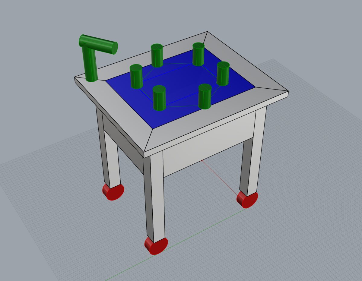 The very first version of the design