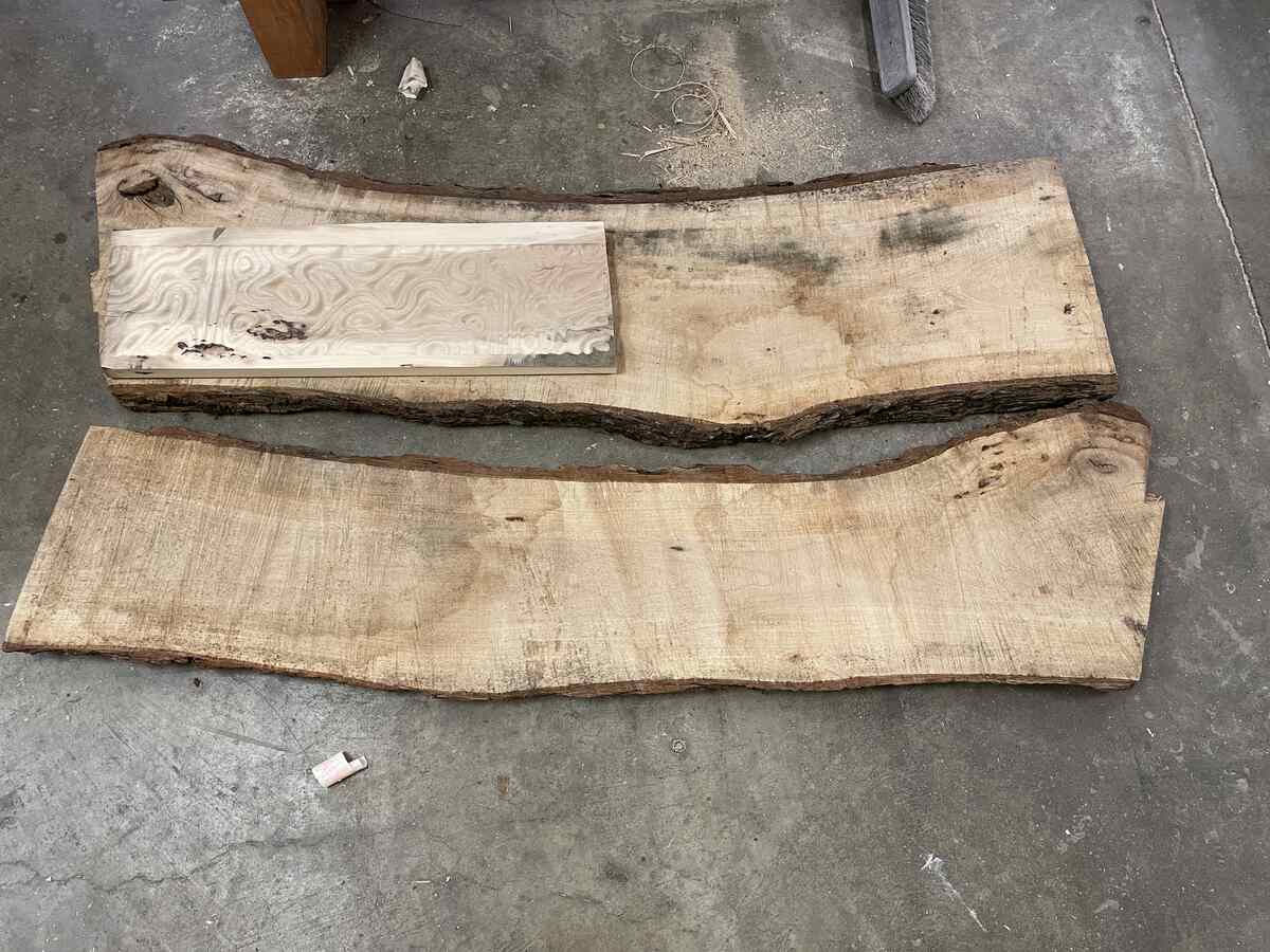 Laying out some of the planks to see where the parts would fit