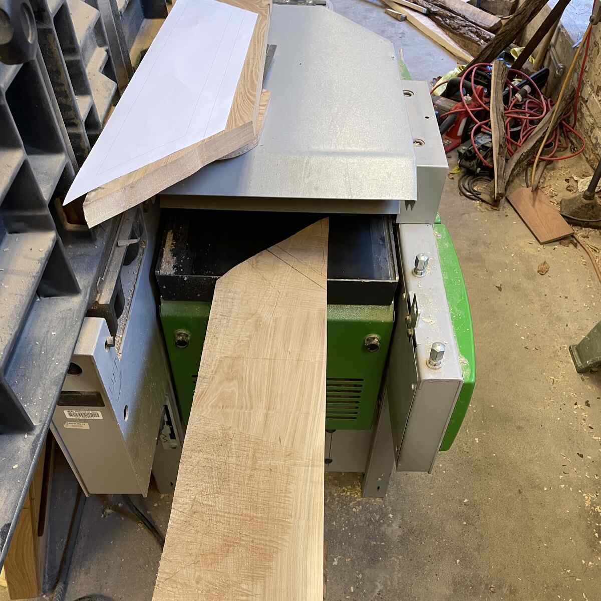 Using the joiner to plane the first face