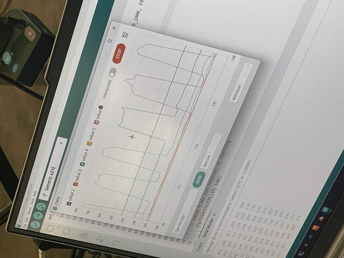 Observing the values on the computer via a wired connection