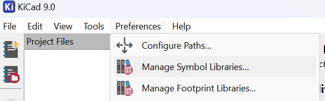 Preferences > Manage Symbol Libraries...
