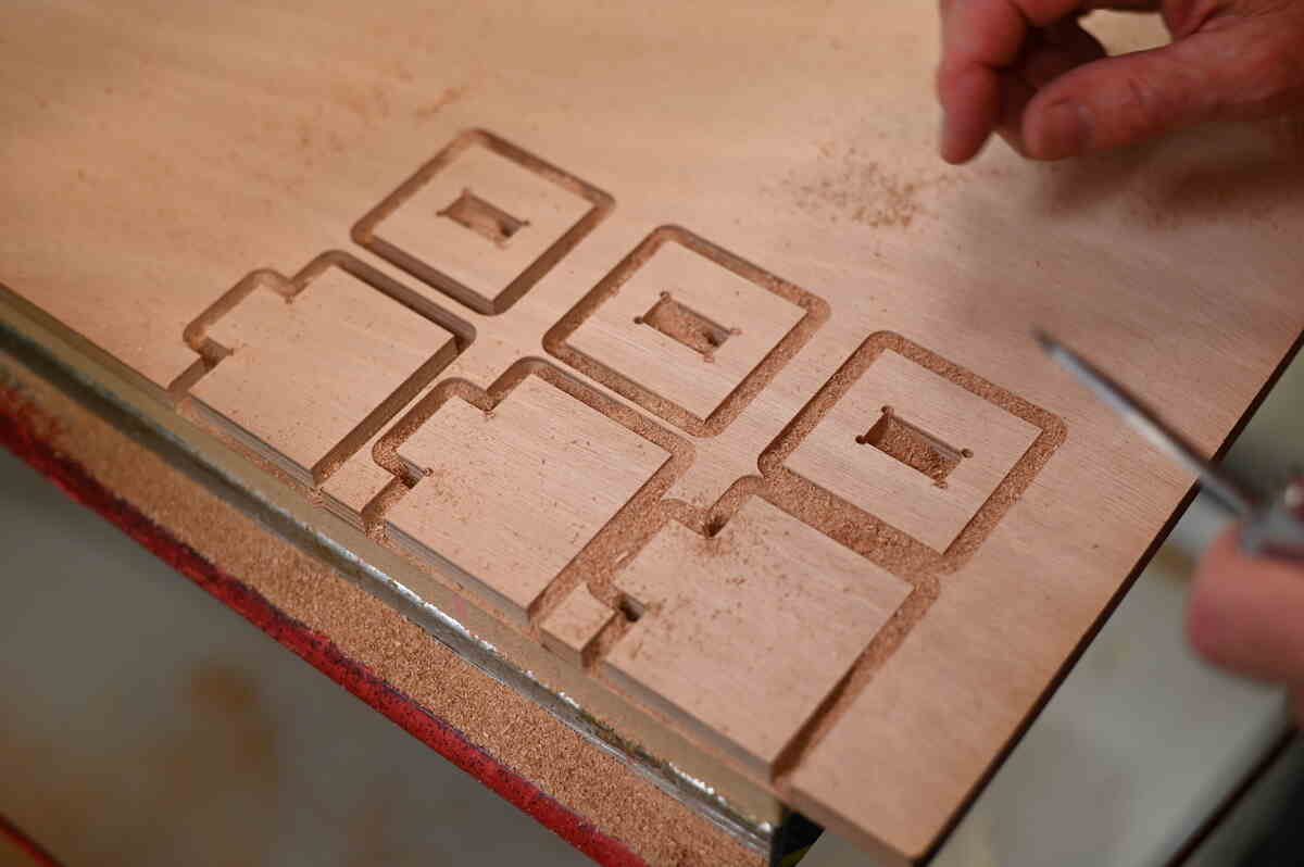 Cutting out some mortise tests