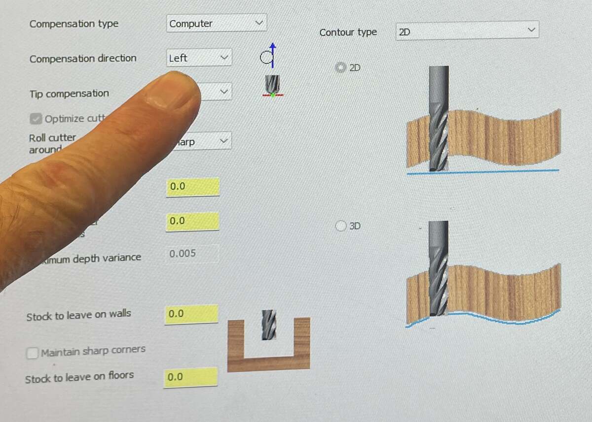 The OSAI/ONSRUD Application with Part Program, Z Depth, Feed Speeds, etc