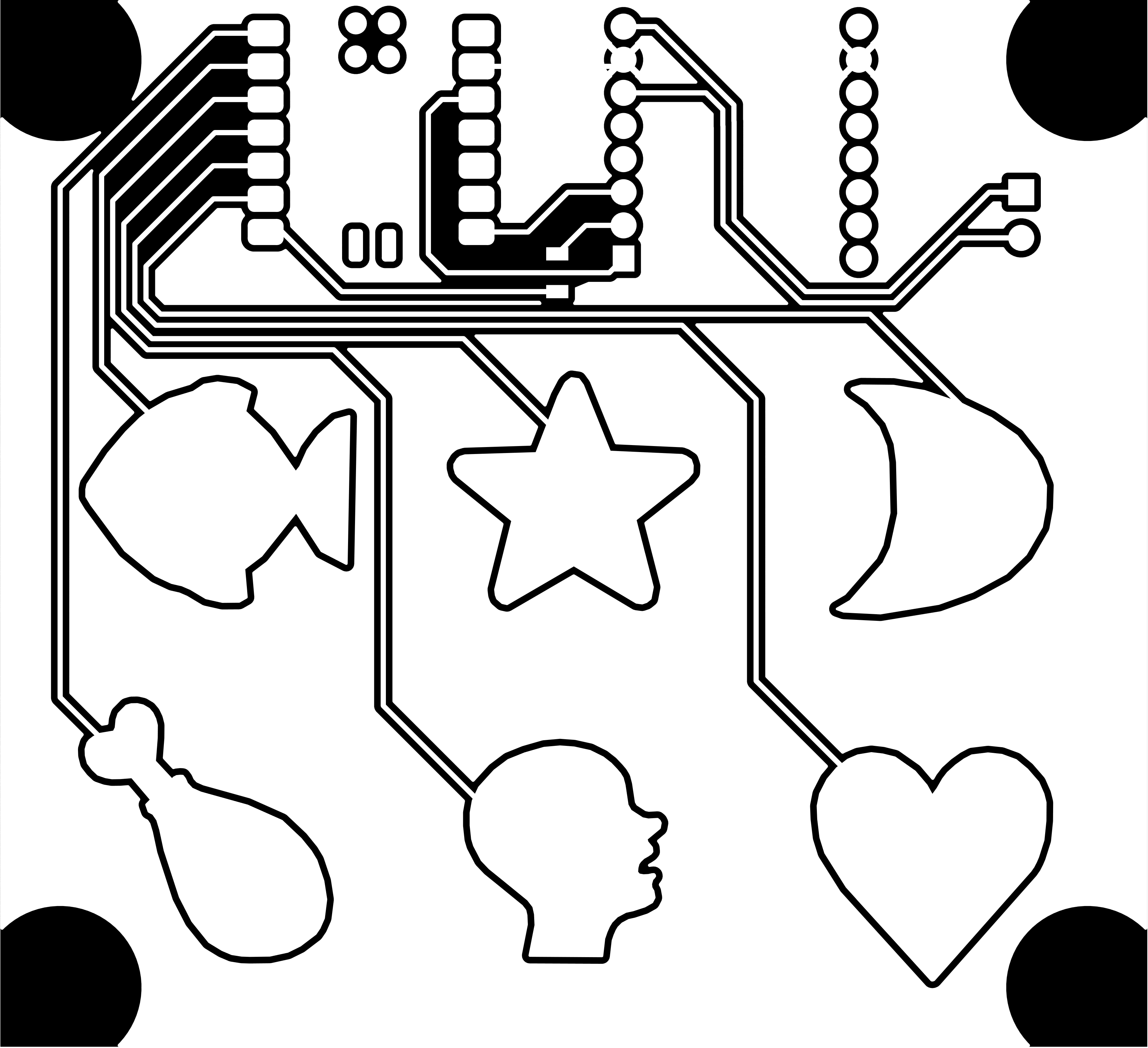 The copper traces of the mp3 Pad