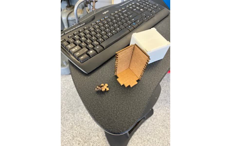 Half of laser cut