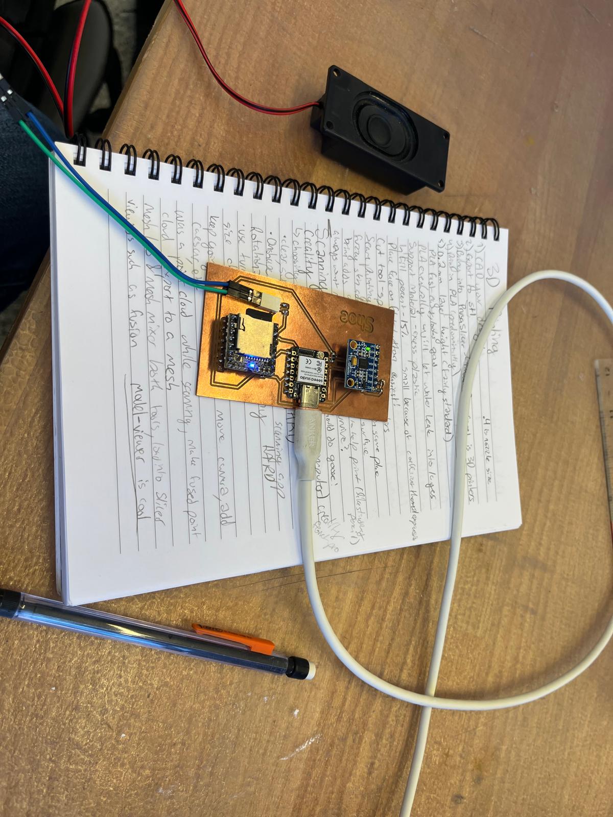 Finished PCB with speaker