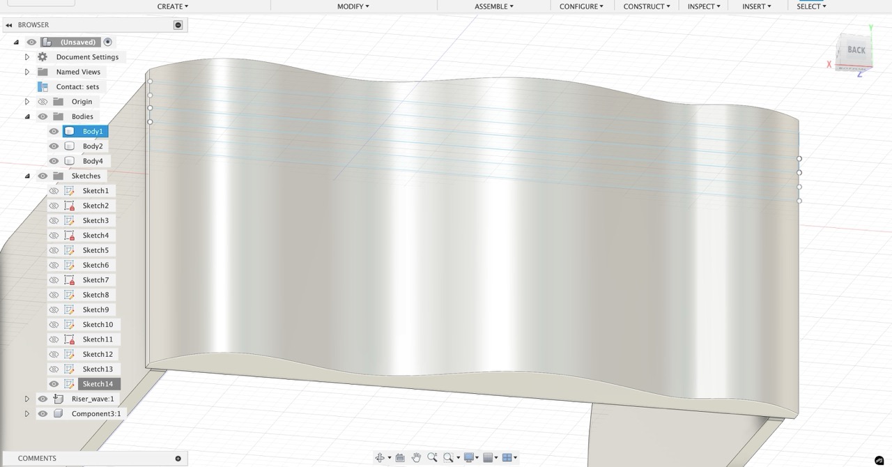 Fusion 360 modeling step 1