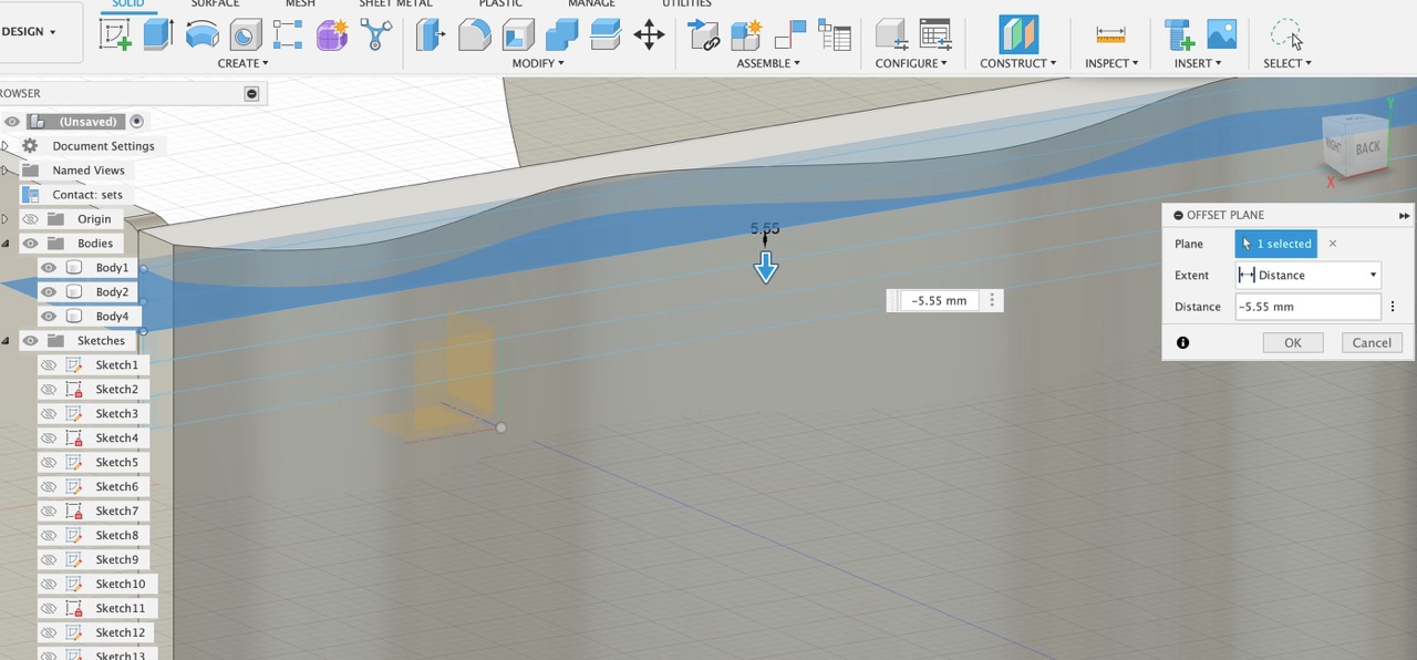 Fusion 360 modeling step 2