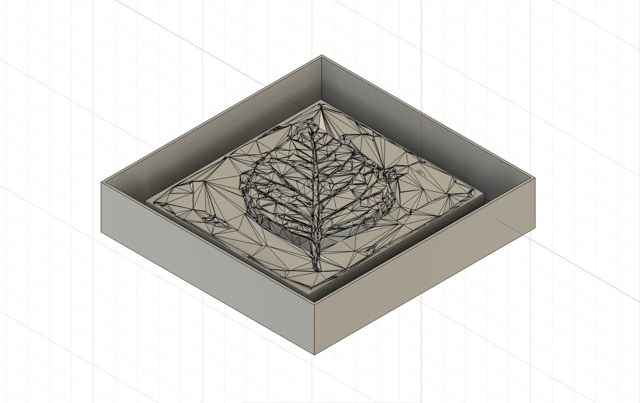 Leaf imprint 3D model detail