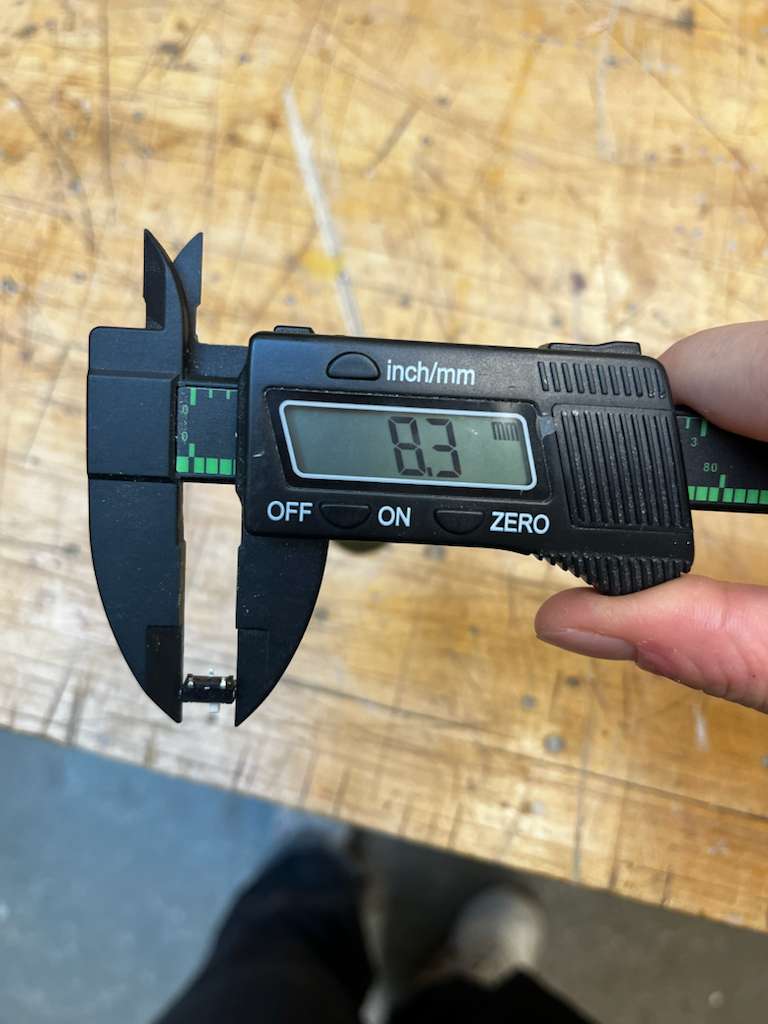 Side view measurements of candle prototype