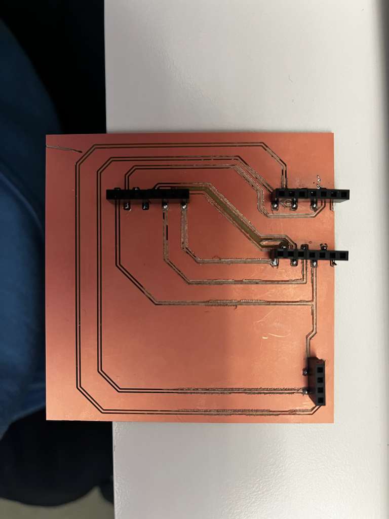 Soldered PCB with connectors mounted