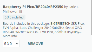 Installing RP2040 boards package