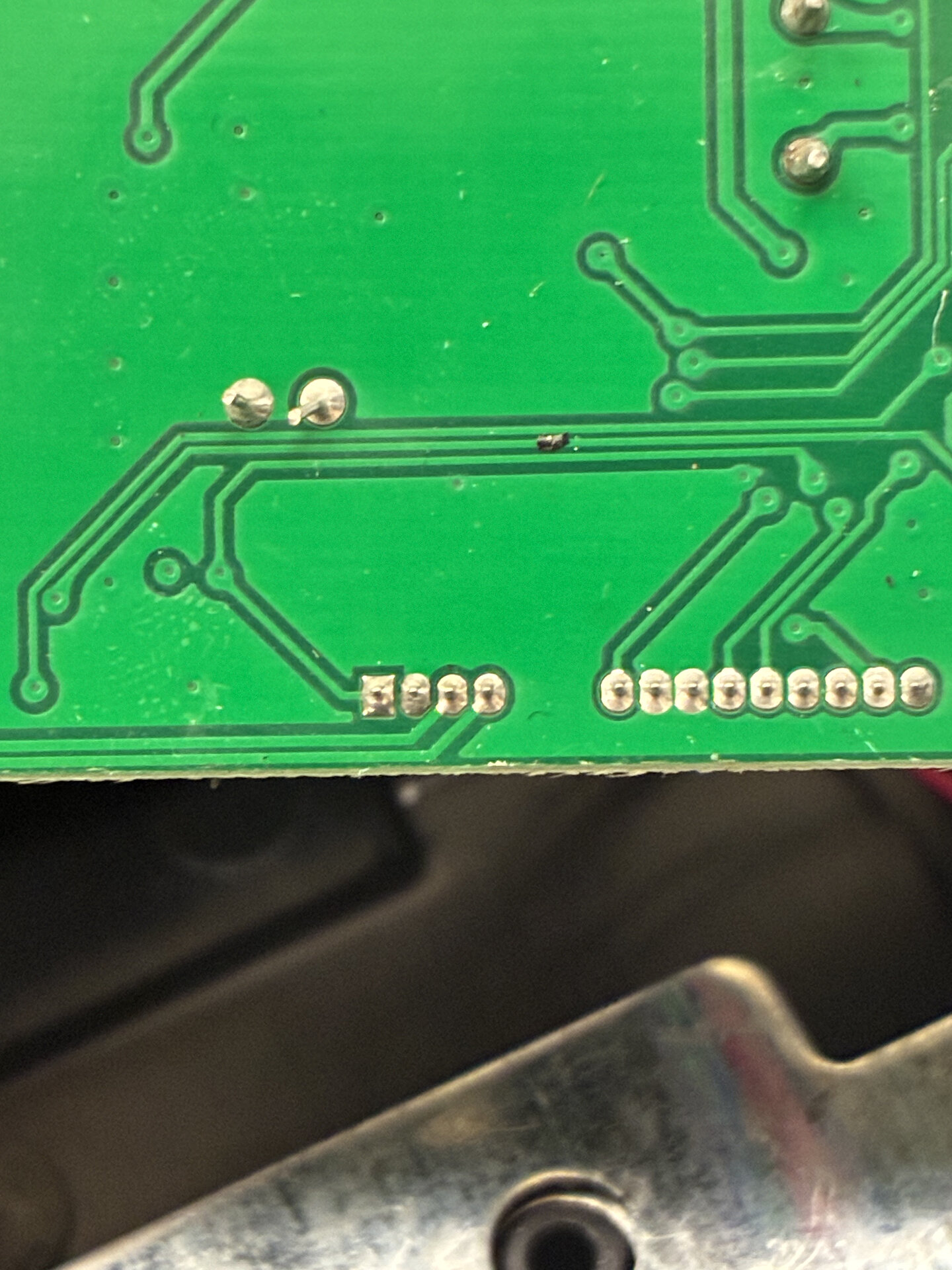 Connecting the pi to the proprietary PCB on the thermal printer was tough. Here is a photo of the size of the leads I had to solder to.