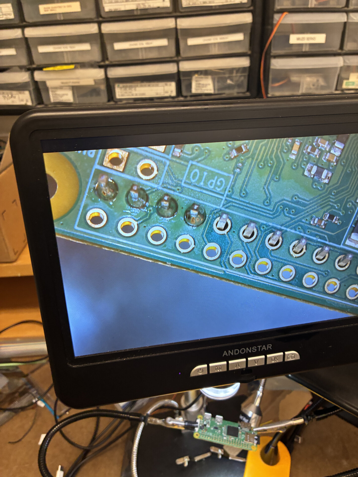 Soldering the pi GPIO pins.