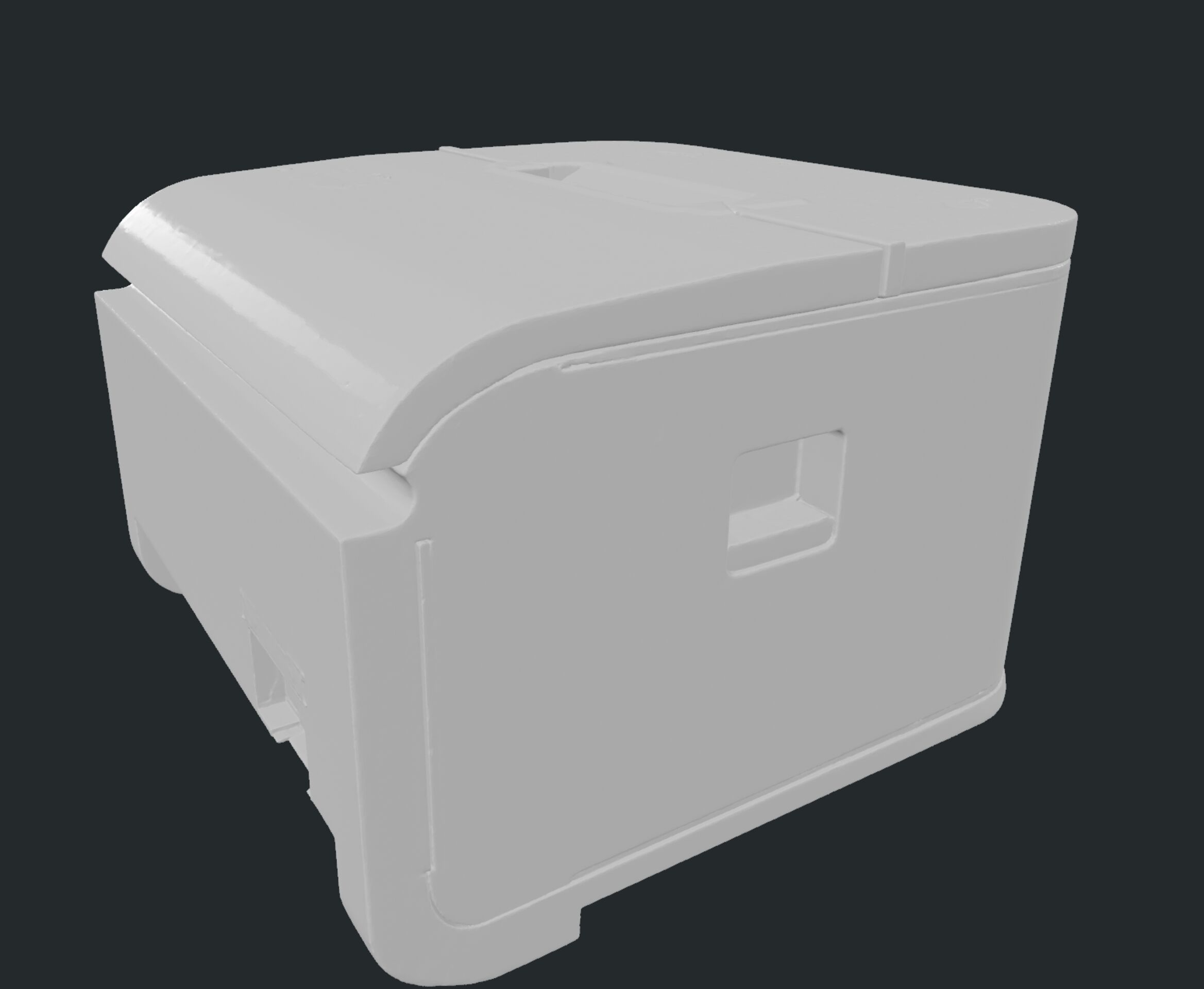 3D rendering of the NuPrint 210 thermal printer - the output device I scavenged from the MIT mailroom and will integrate into my final project.