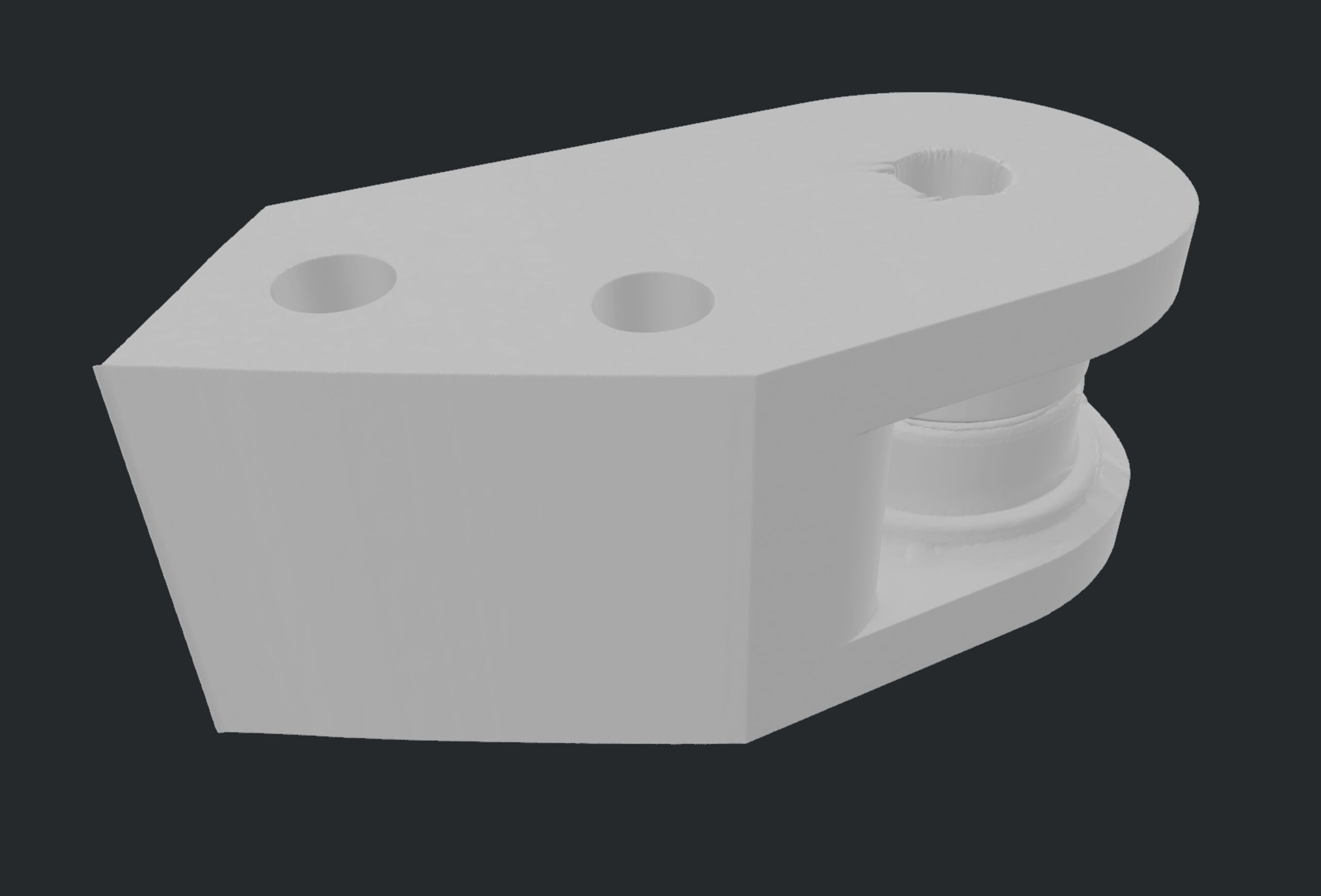 Redesigned print-in-place pulley bracket for the gantry system.