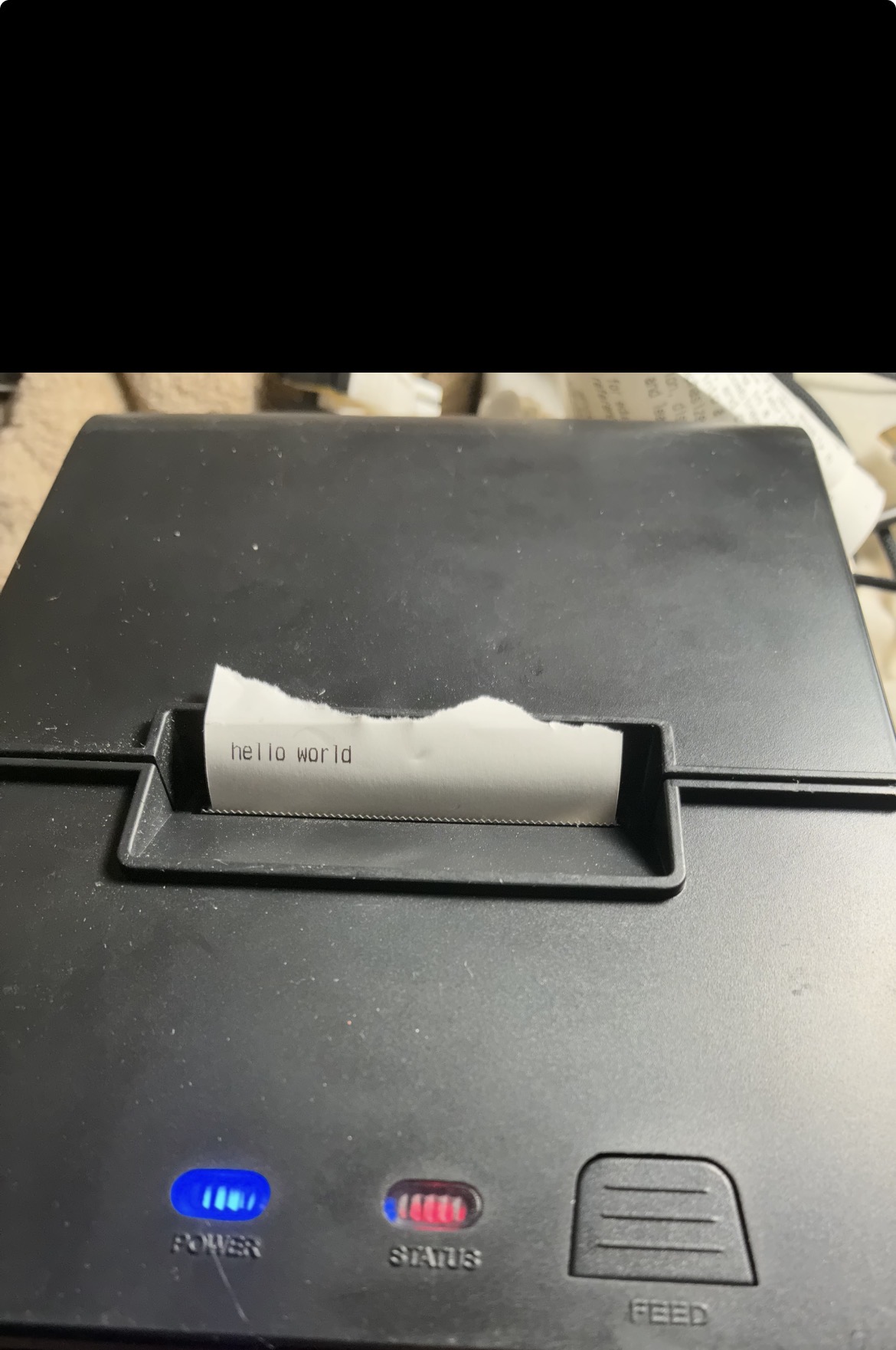 successful hello world print, showing that the GUI works