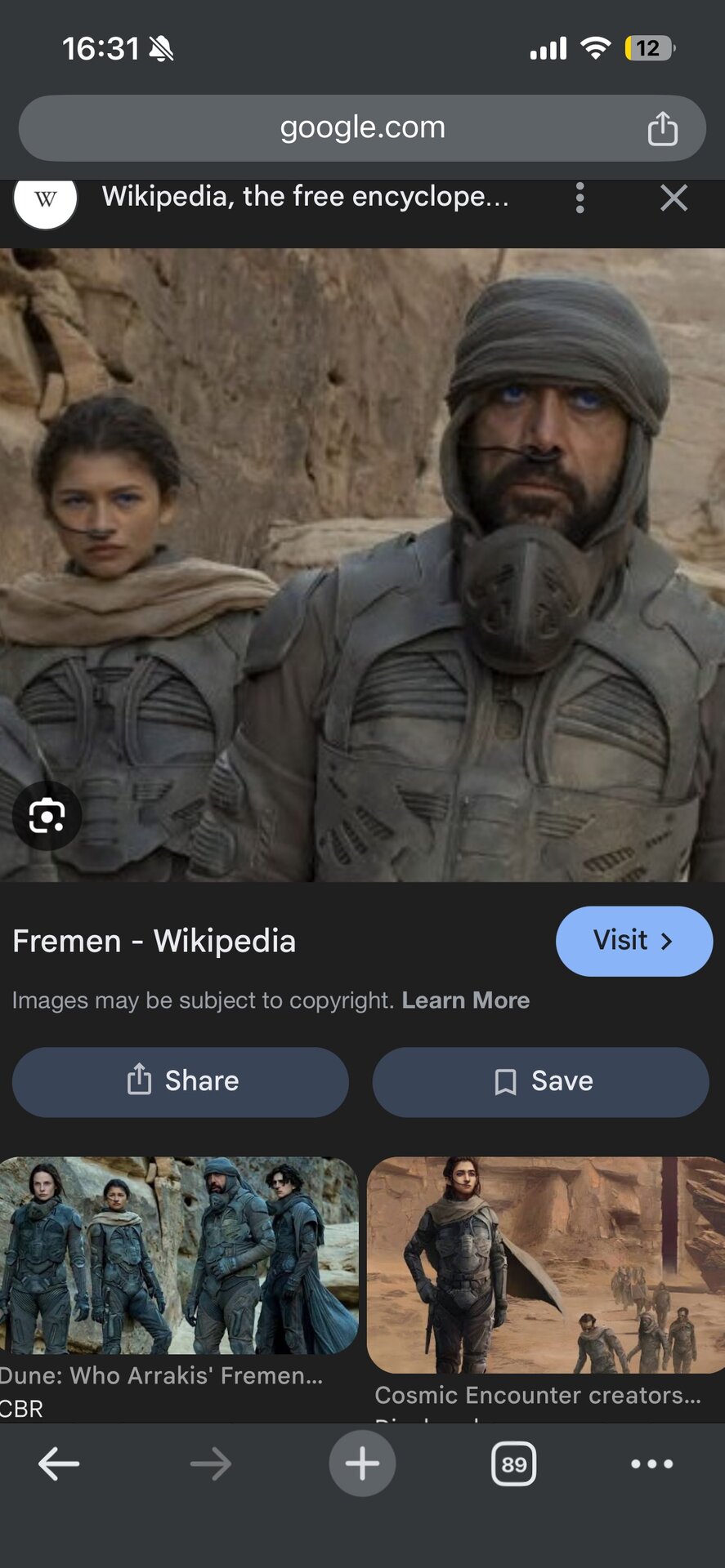 The complex cosplay I wanted to make is of my favorite sci-fi characters, the Fremen from Frank Herbert's Dune series.