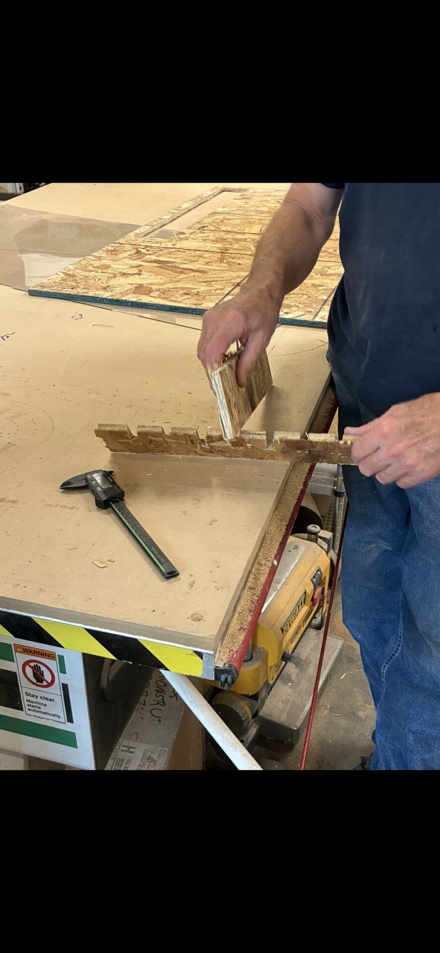 Chris helping us assemble the notches as tightly as possible.