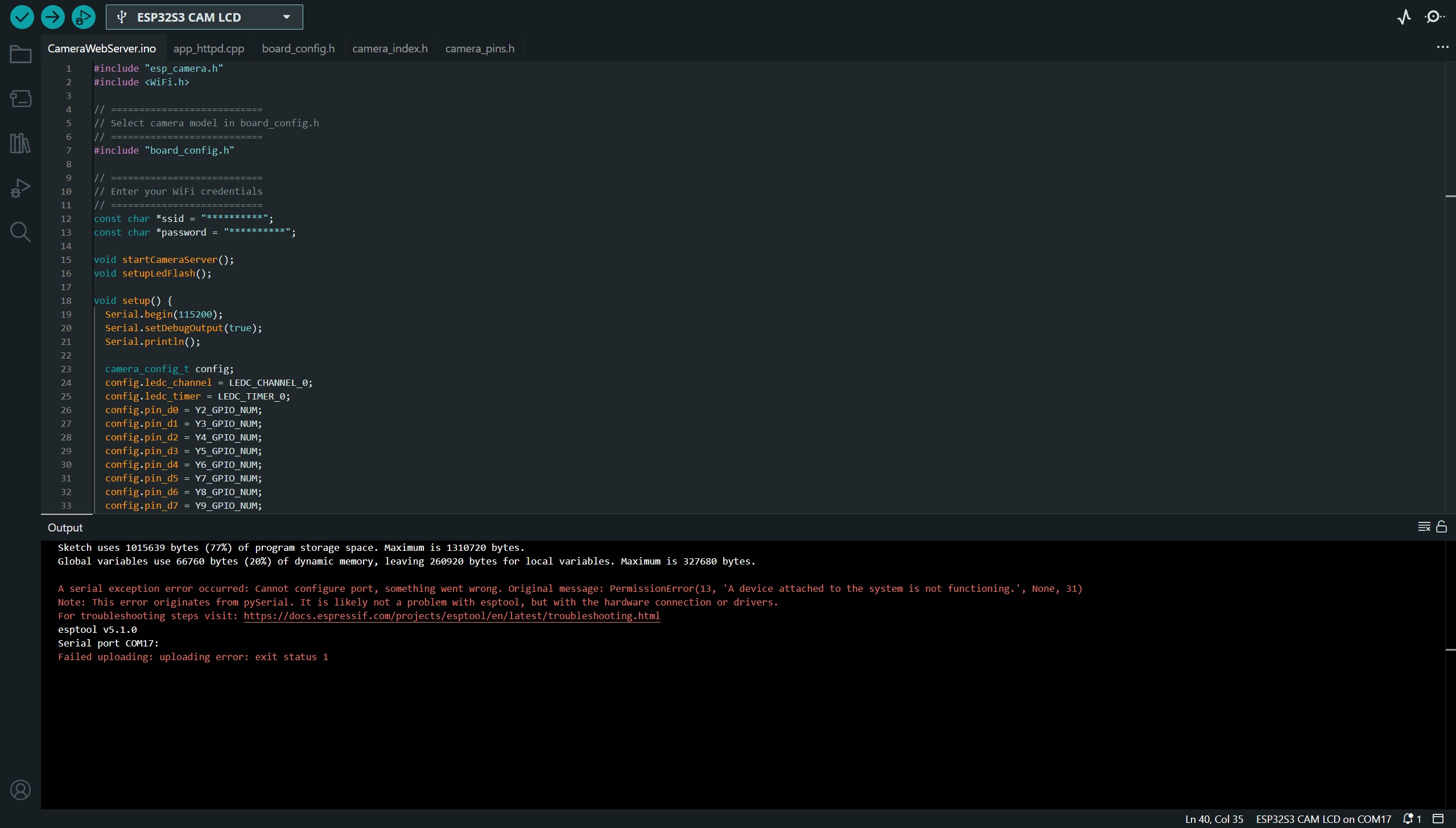 Failure or debugging photo