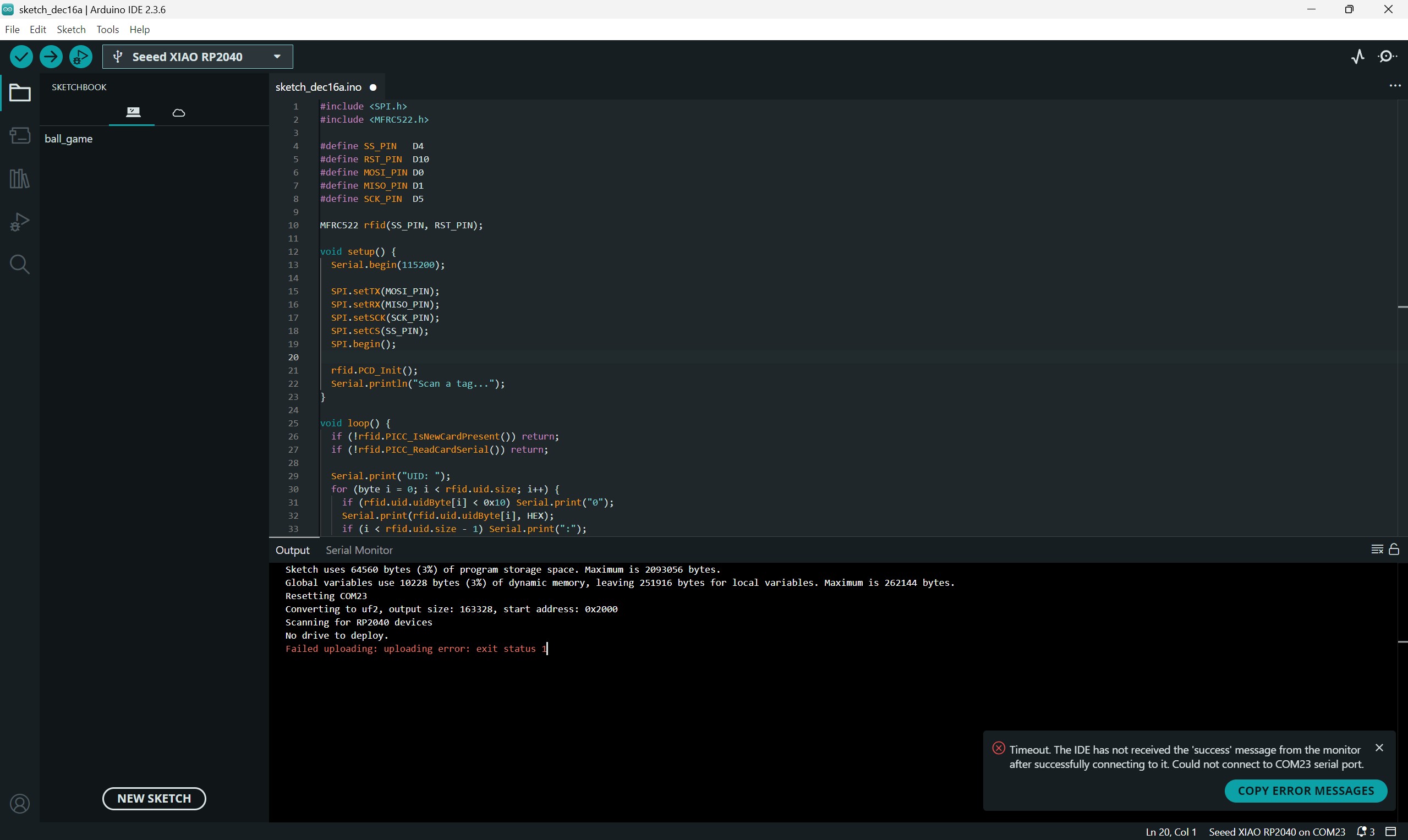 Arduino IDE upload / COM port error
