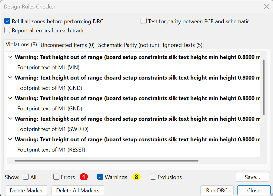 DRC Warnings batch 1