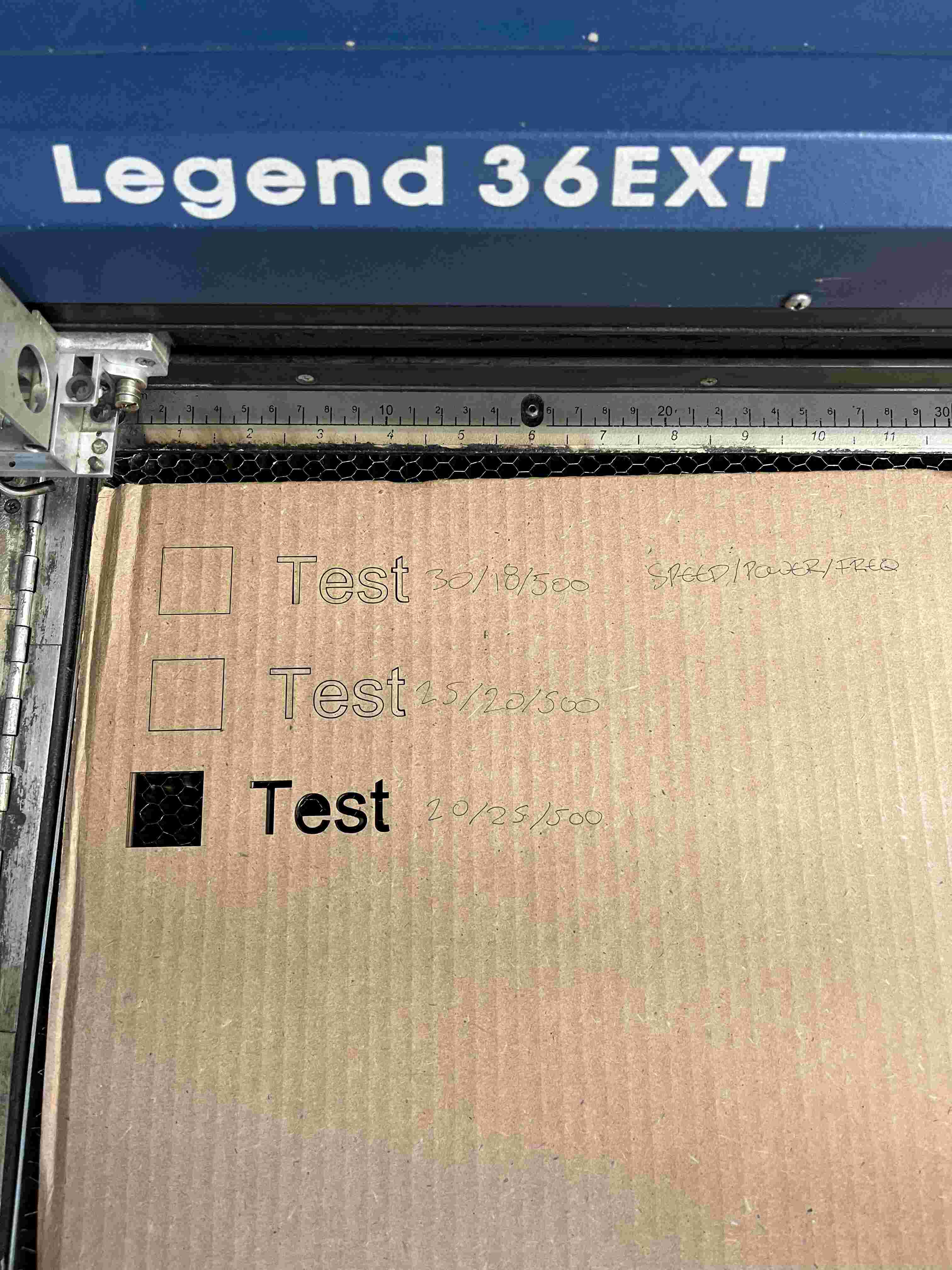cardboard laser cut tests