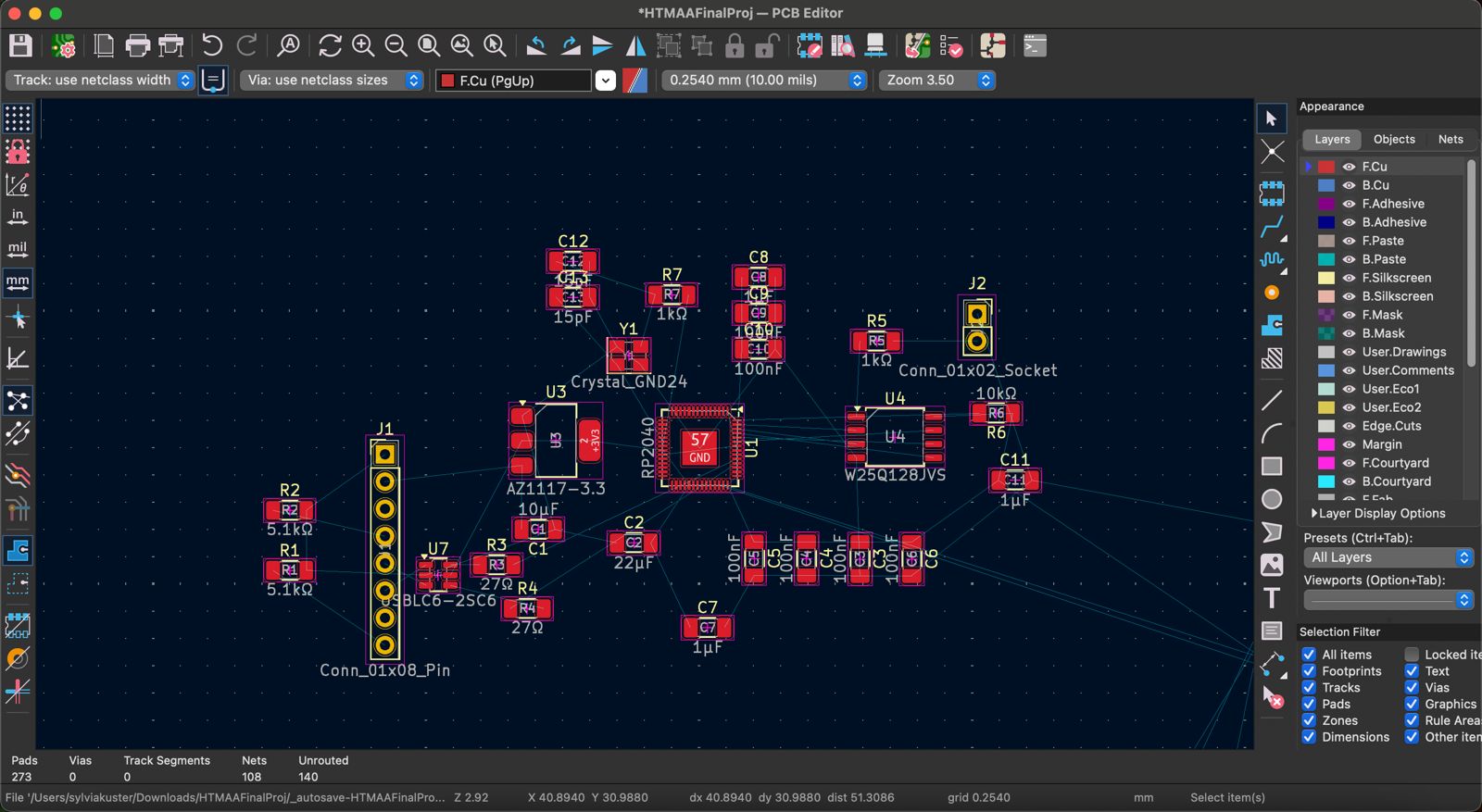 rp2040 layout