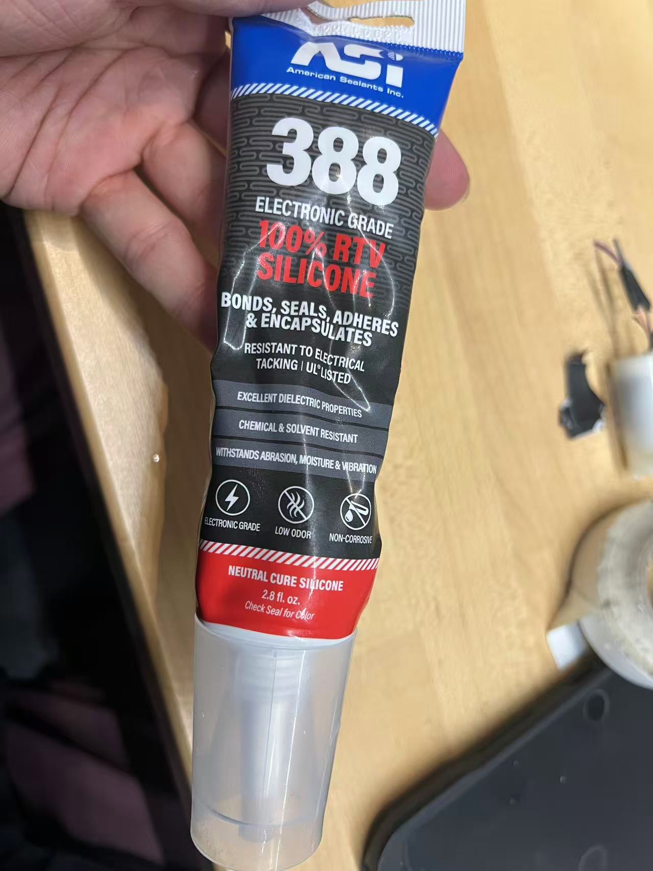 Applying waterproof glue 1