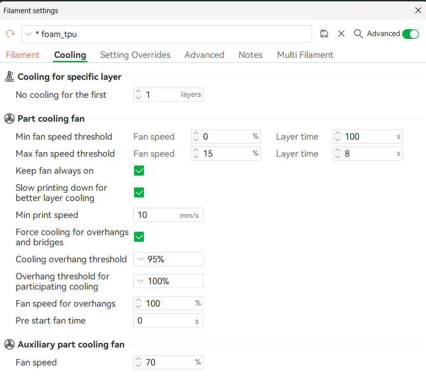 Foaming 3D print result 2