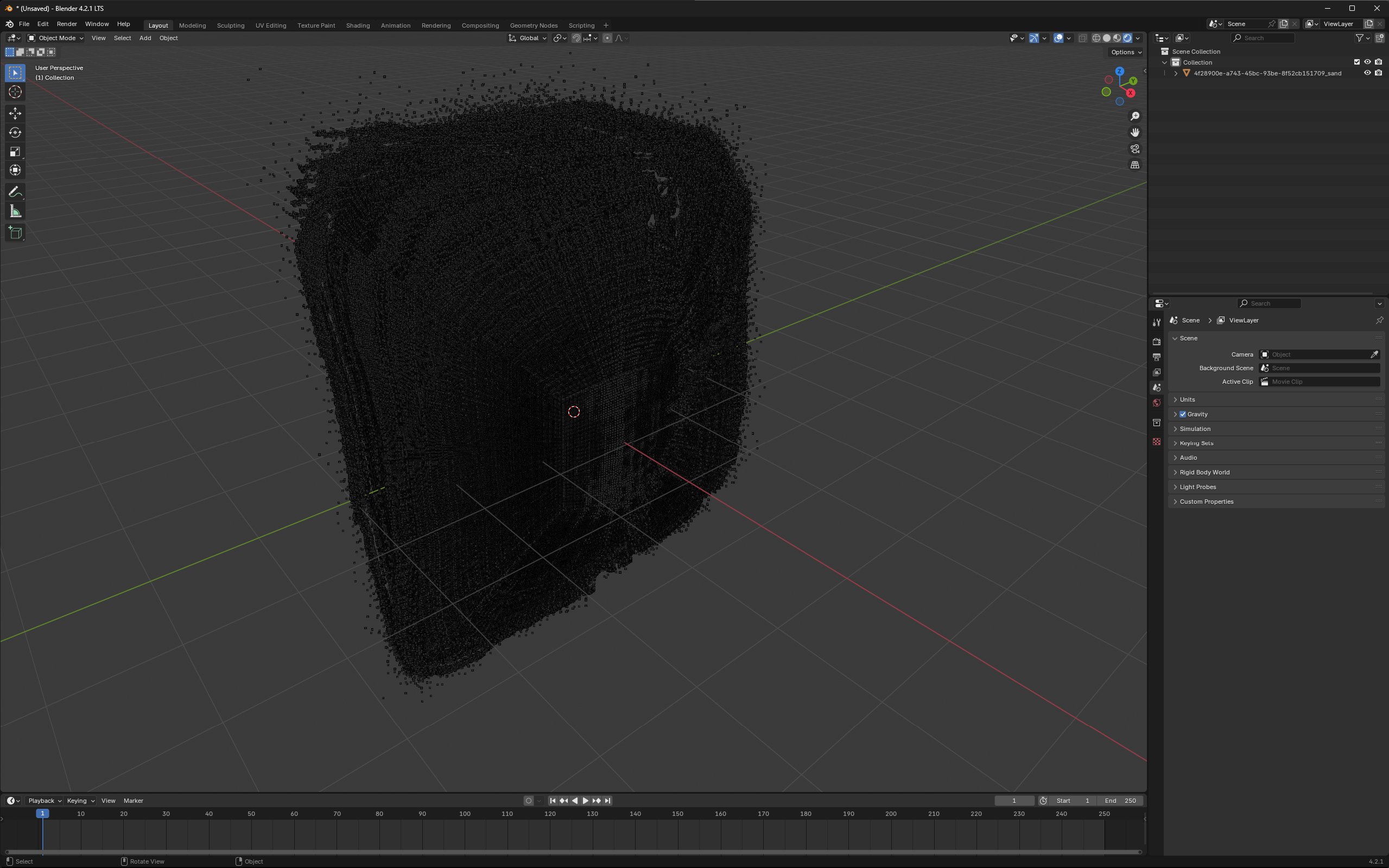 Point cloud data visualization in 3D software