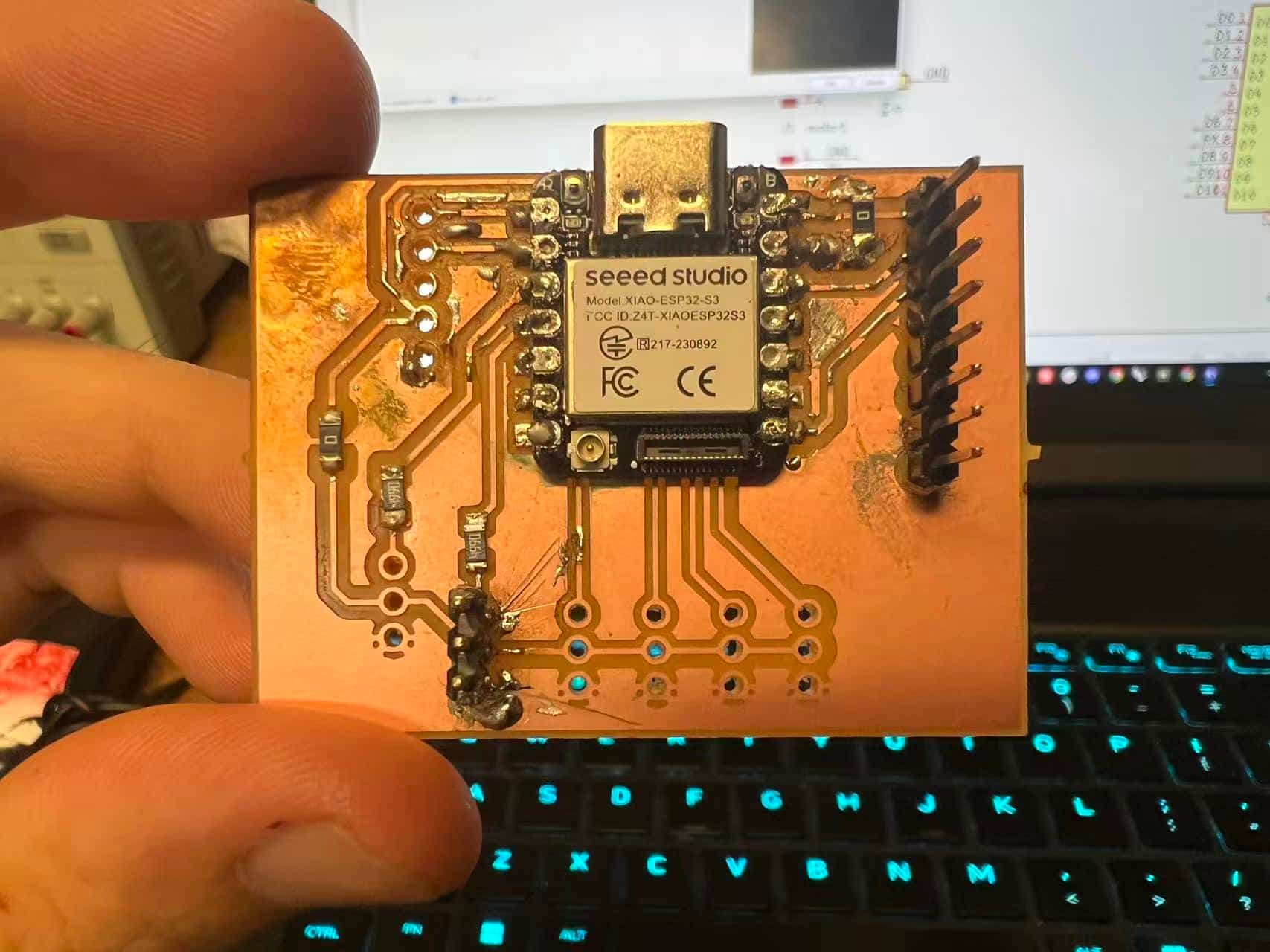Failed PCB attempt due to soldering and heat gun