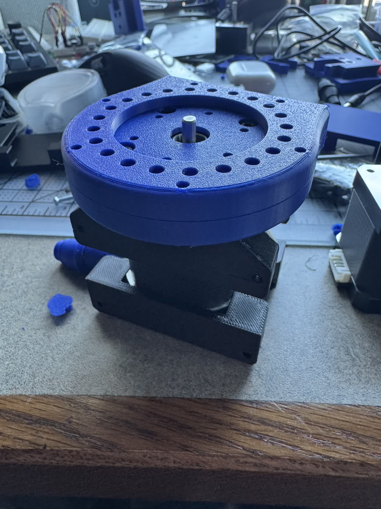 Mounted to the motor